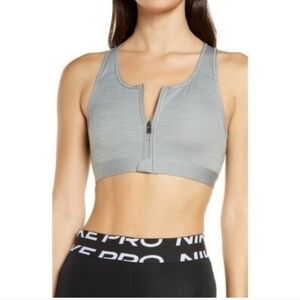 Nike Women's Gray and Black Racerback Sports Bra